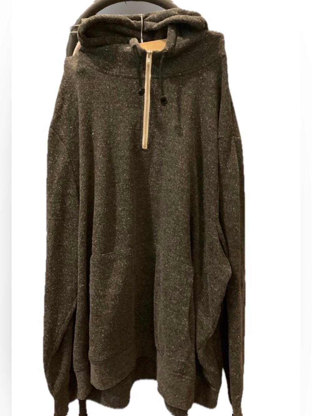 Threads 4 Thought Half Zip Hoodie Charcoal Gray Marled Oversized 2X
